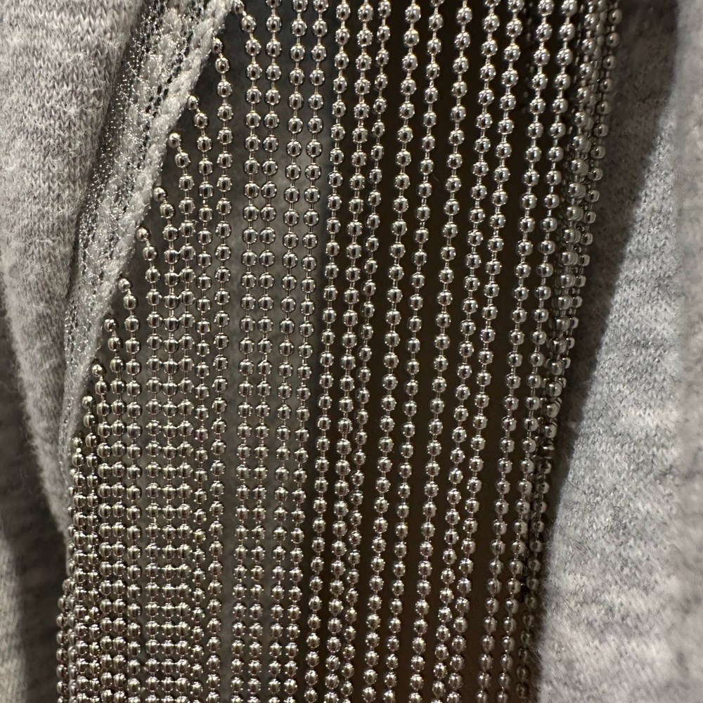 H&M Gray Ball Chain Fringe Sweatshirt NWOT Size M - Picture 9 of 9